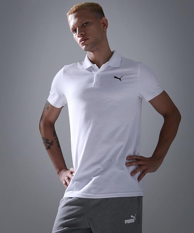 Puma Men's Solid Slim Fit Cotton Essential Polo T-Shirt for Regular wear